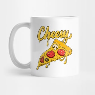 Cheesy Pizza Illustration Hand Lettering Mug